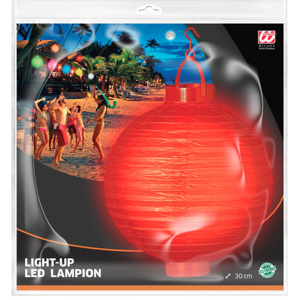 Widmann SRL Lampion Met Licht 30Cm Rood