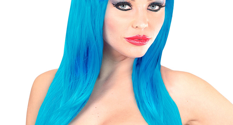 Widmann SRL Lange pruik azuur blauw