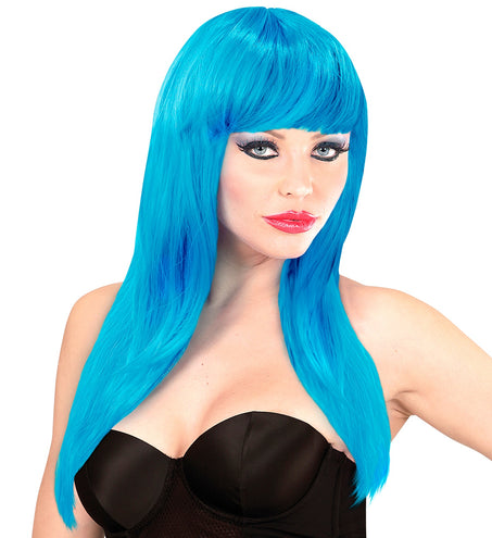 Widmann SRL Lange pruik azuur blauw