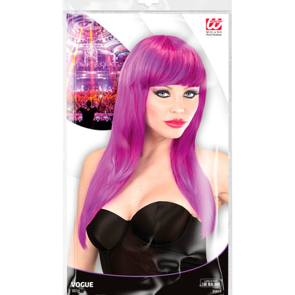 Widmann SRL Lange pruik roze / magenta