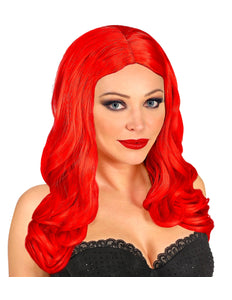 Widmann SRL Lange rode pruik roxy met krul