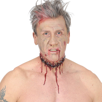 Widmann SRL Latex grote open wond met nietjes