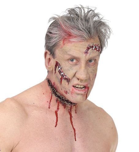 Widmann SRL Latex grote open wond met nietjes