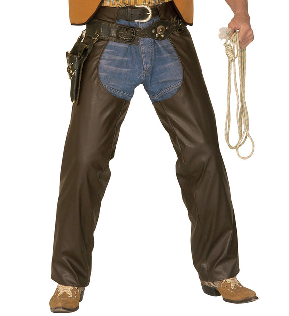 Widmann SRL Lederlook cowboy broek met chaps bruin