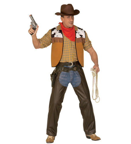 Widmann SRL Lederlook cowboy broek met chaps bruin