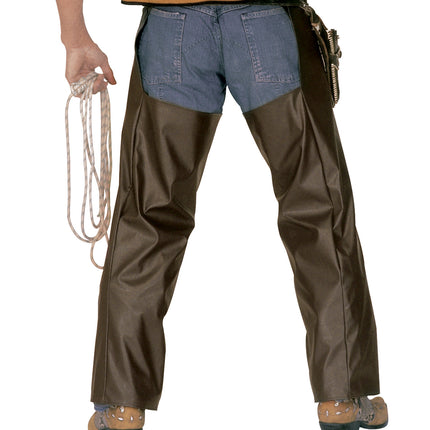 Widmann SRL Lederlook cowboy broek met chaps bruin