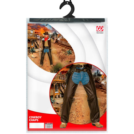 Widmann SRL Lederlook cowboy broek met chaps bruin