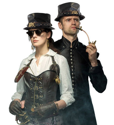 Widmann SRL Lederlook hoge hoed met bandje