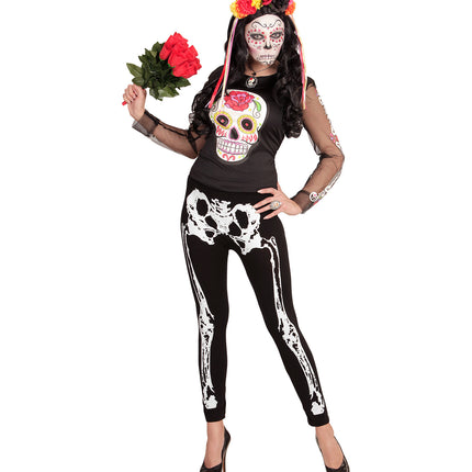 Widmann SRL Legging skelet zwart wit