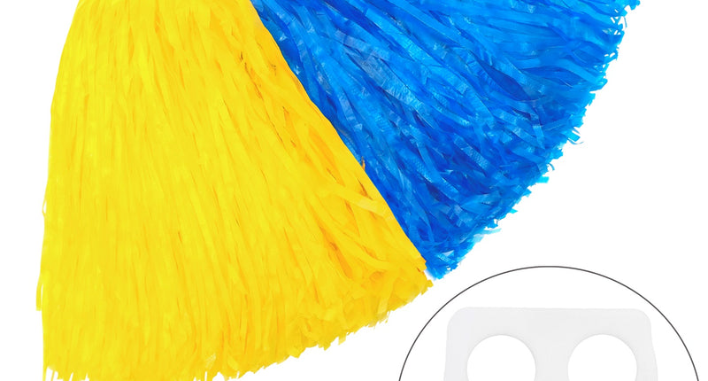 Widmann SRL Leuke blauw gele pompom cheerleader