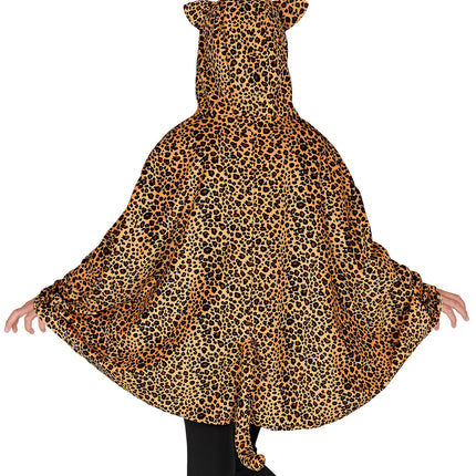 Widmann SRL Luipaard poncho met muts kinderen