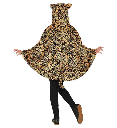 Widmann SRL Luipaard poncho met muts kinderen