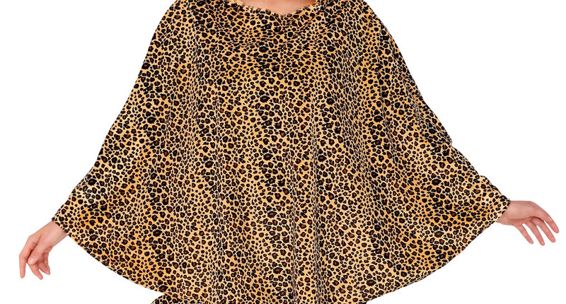 Widmann SRL Luipaard poncho met muts volwassenen