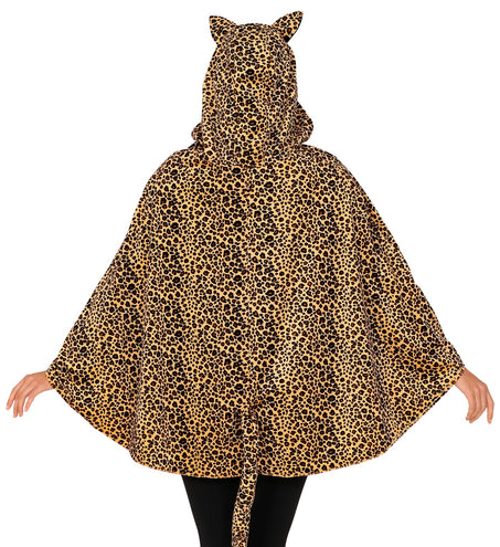 Widmann SRL Luipaard poncho met muts volwassenen