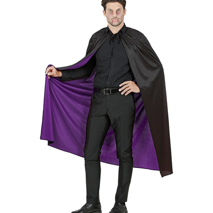 Widmann SRL Luxe dubbelzijdige cape zwart paars