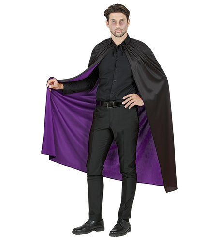 Widmann SRL Luxe dubbelzijdige cape zwart paars