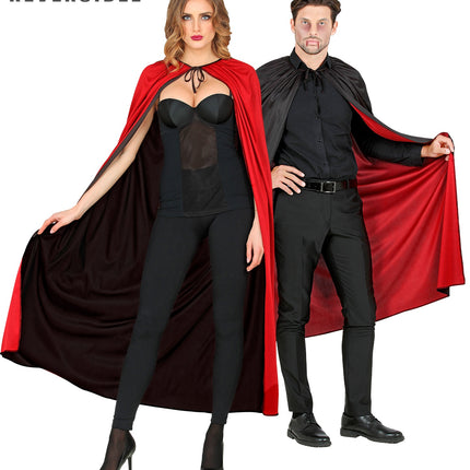 Widmann SRL Luxe dubbelzijdige cape zwart rood