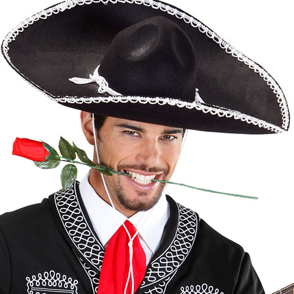 Widmann SRL Mariachi hoed sombrero zwart wit