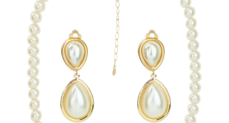 Widmann SRL Marilyn Monroe parel ketting en oorbellen