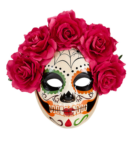 Widmann SRL Masker Dia De Los Muertos Met Rode Rozen