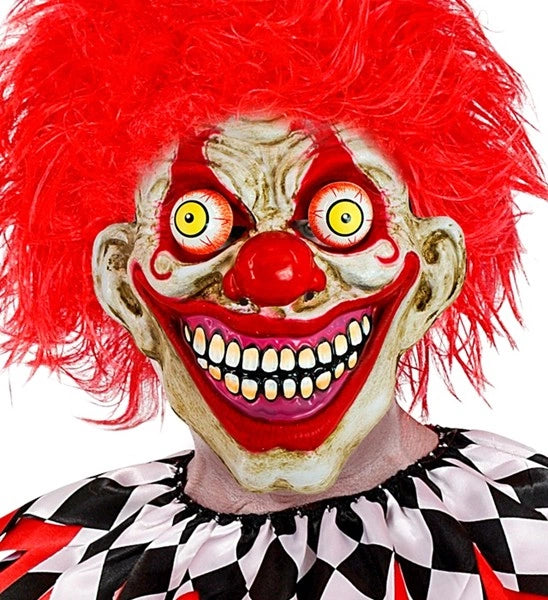 Widmann SRL Masker met wiebelende ogen horror clown Liv