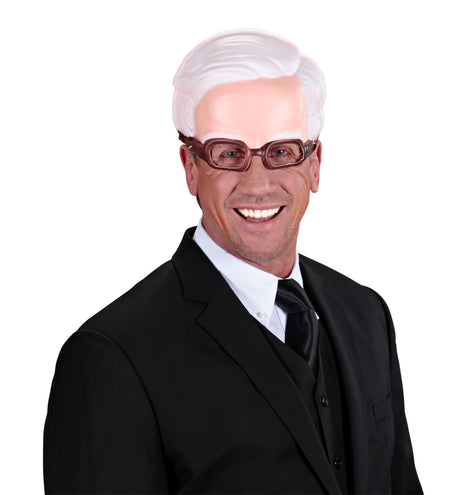 Widmann SRL masker zonder kin met bril en witte haarlijn