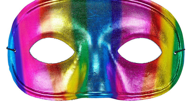 Widmann SRL Metallic kleurig regenboog masker