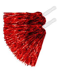 Widmann SRL Metallic pompons set rood