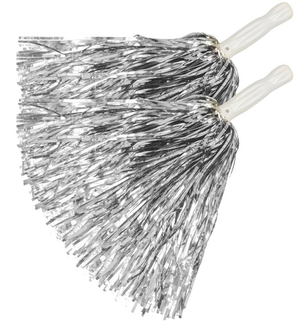 Widmann SRL Metallic pompons set zilver