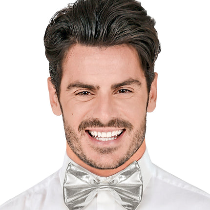 Widmann SRL Metallic zilveren strikjes