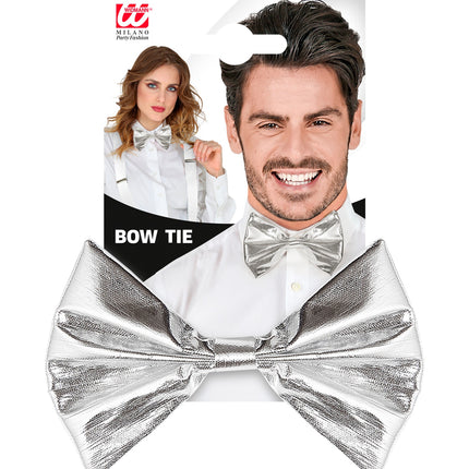 Widmann SRL Metallic zilveren strikjes