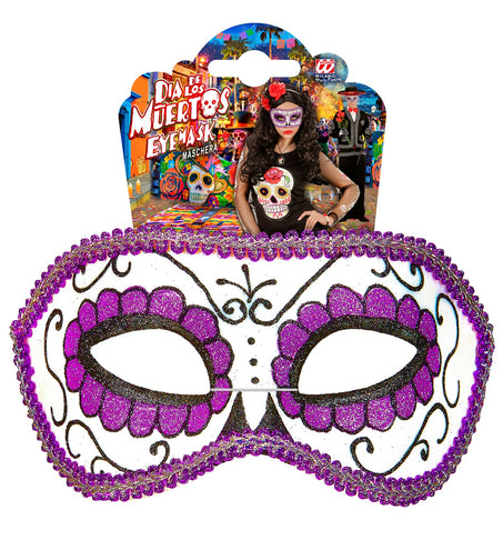 Widmann SRL Mexicaanse oogmaskers paars met zwart