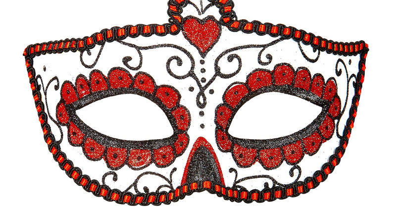 Widmann SRL Mexicaanse oogmaskers rood met zwart