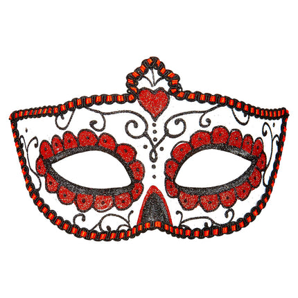 Widmann SRL Mexicaanse oogmaskers rood met zwart