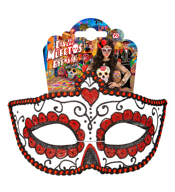 Widmann SRL Mexicaanse oogmaskers rood met zwart