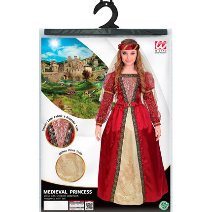 Widmann SRL Middeleeuws kostuum prinses Helena kinderen