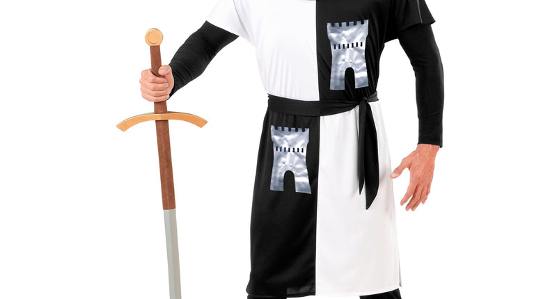 Widmann SRL Middeleeuws ridder kostuum zwart wit