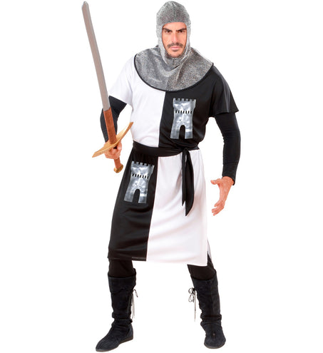 Widmann SRL Middeleeuws ridder kostuum zwart wit