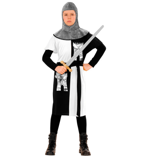 Widmann SRL Middeleeuws ridder kostuum zwart wit kinderen
