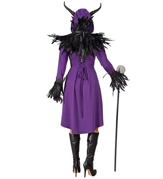 Widmann SRL Middeleeuwse gotische jurk met kap paars Timo