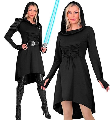 Widmann SRL Middeleeuwse gotische jurk met kap zwart Ilse