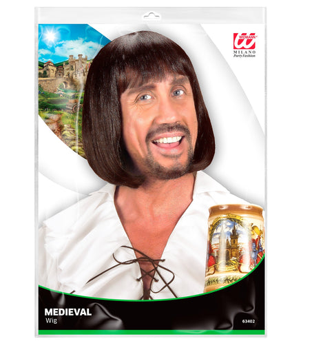 Widmann SRL Middeleeuwse pruik bruin heren