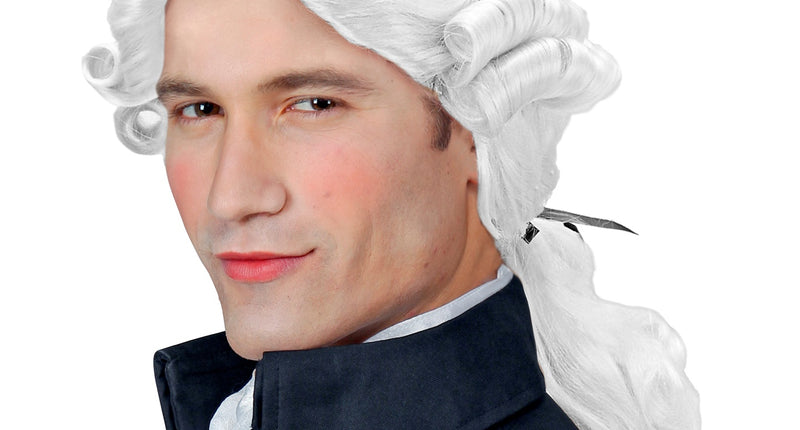 Widmann SRL Middeleeuwse pruik Graaf Nelson in wit