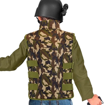 Widmann SRL Militair camouflage vest kostuum Lynn kind