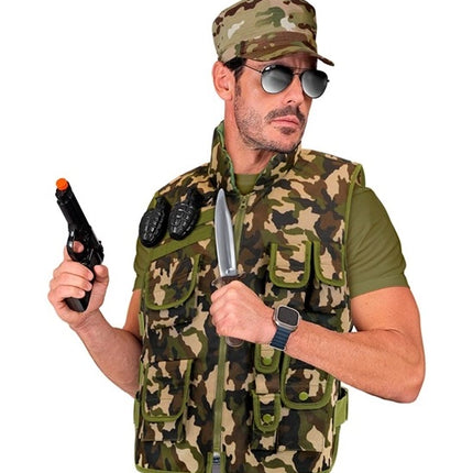 Widmann SRL Militair camouflage vest kostuum Lynn volwassenen