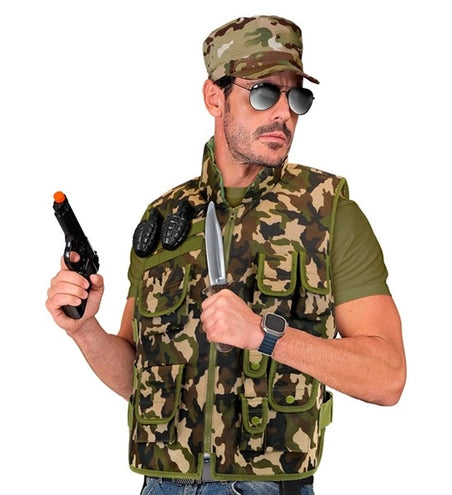 Widmann SRL Militair camouflage vest kostuum Lynn volwassenen