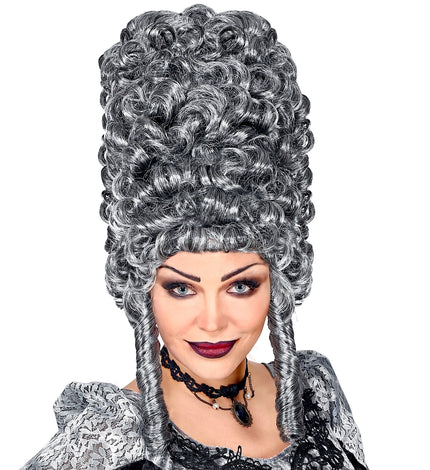 Widmann SRL Mooie hoge grijze gotiek pruik