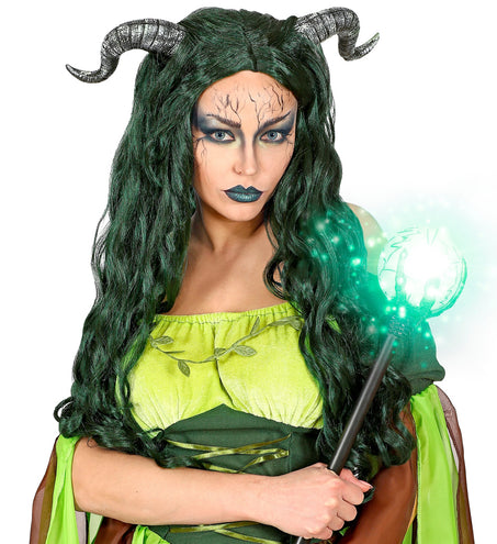 Widmann SRL Mooie pruik met zwarte hoorns