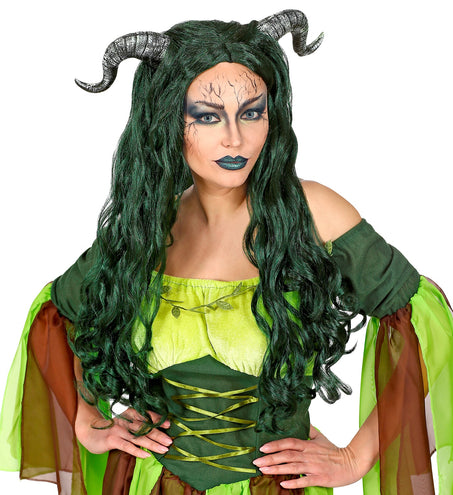 Widmann SRL Mooie pruik met zwarte hoorns