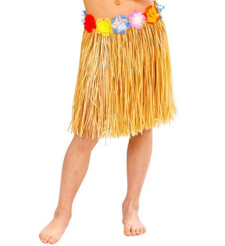 Widmann SRL Naturel Hawaiirokje met bloemenriem kind